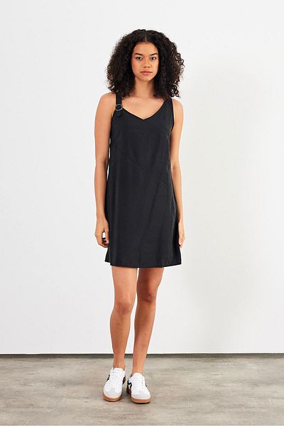 VENA Angelica Soft Textured Regular Fit Φόρεμα Cupro - Μαύρο