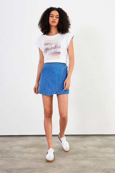 VENA Fusta scurtă din denim Sıenna Med Blue - Med Blue