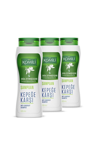 Komili Kepekli Saçlar İçin Kepek Karşıtı Vegan Şampuan 3'lü Set - 3 X 500 ML