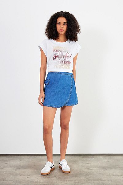 VENA Fusta scurtă din denim Sıenna Med Blue - Med Blue