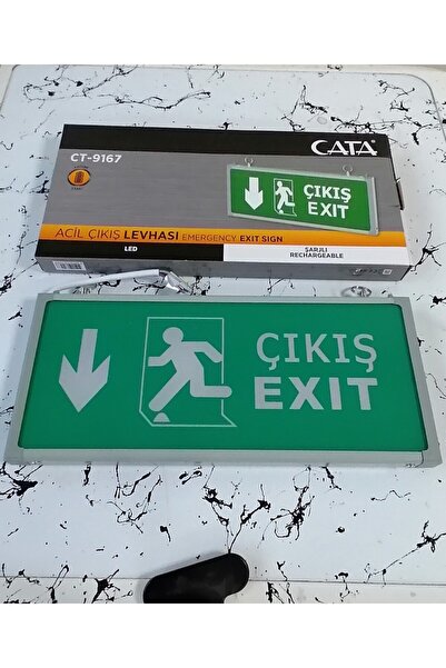 Cata 3 Saat Şarjlı Ledli Exit Çıkış Armatür Aşağı Yönlü Ct-9167