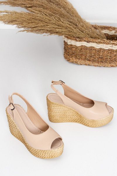 derithy Lewis Wedge Heeled Shoes-beige-lzt0535