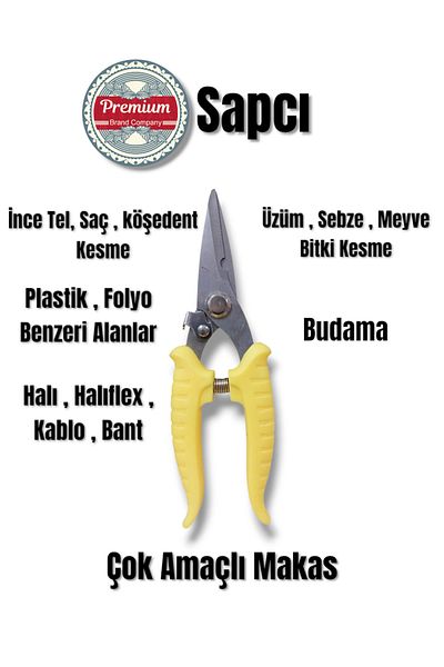 Sapcı Multi-Purpose Scissors Vegetable, Fruit, Plant Pruning Scissors