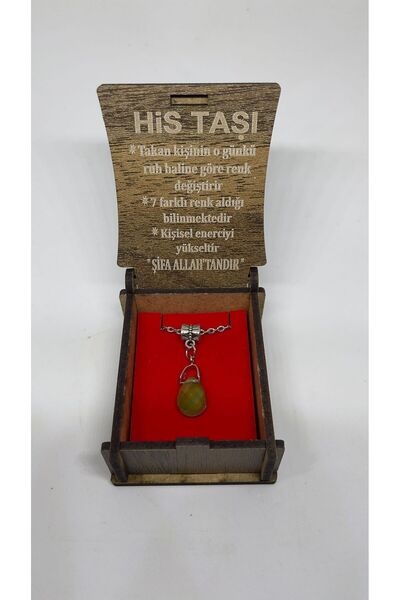 çilek hediyelik His Taşı Kolye Damla Model Duygulara Isıya Göre Renk Değiştir...