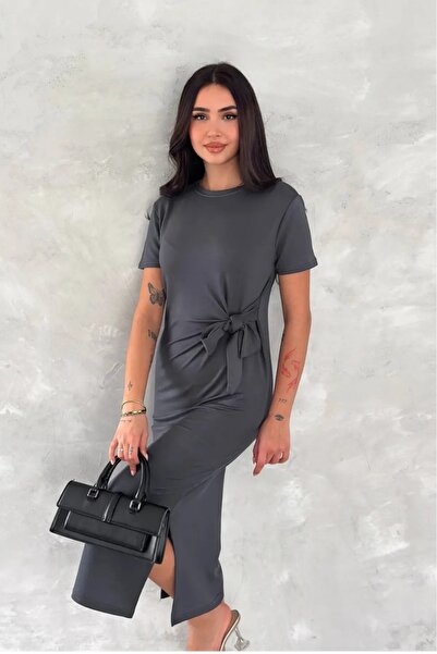 verabelle Women's Modal Fabric Lacing Detail Slit Dress