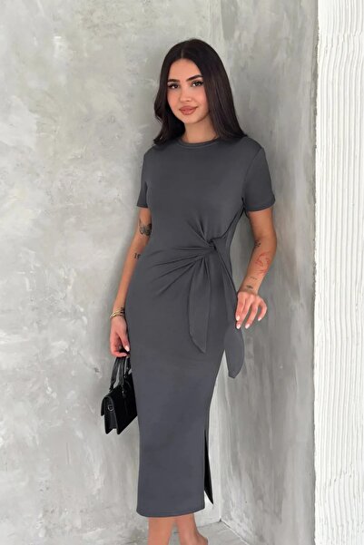 verabelle Women's Modal Fabric Lacing Detail Slit Dress