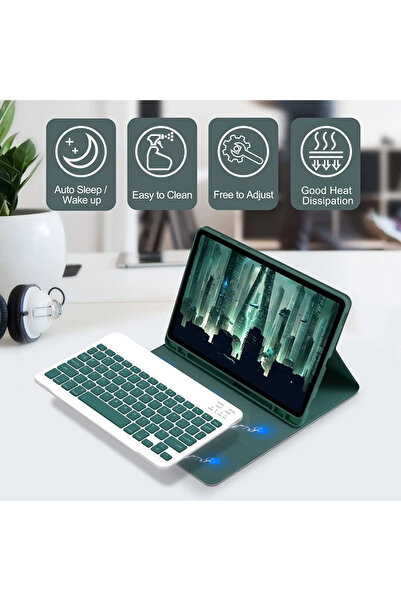 Fogy Samsung Galaxy Tab S9 FE+Plus 12,4 Uymlu Bluetooth Türkçe Q Klavyeli Kılıfı (TABLET DEĞİLDİR)