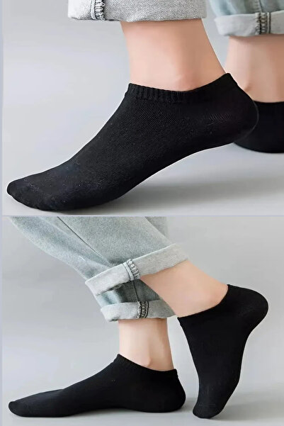 Esinti 10'lu Ekonomik Paket Beyaz Siyah Kadın Erkek Unisex Spor Patik Çorap