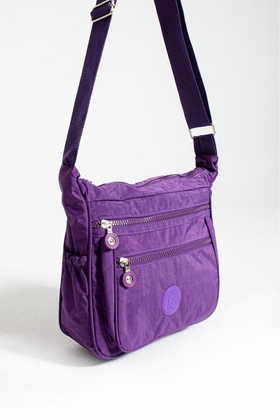 FLEXON Waterproof Crinkle Fabric 4 Compartments 4 Zippers Shoulder Bag with Elastic Sides Messenger Bag