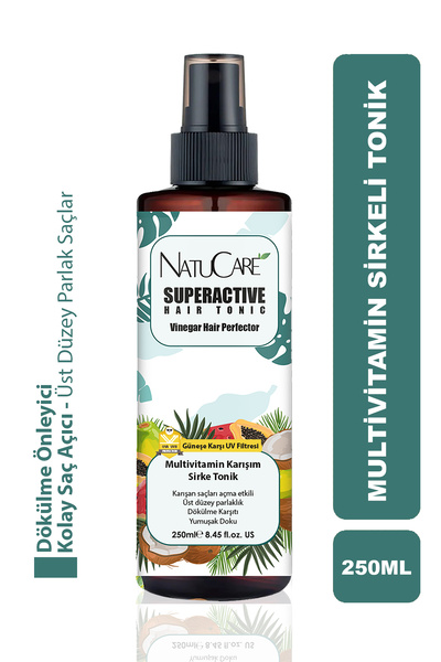 NatuCare Dökülme Karşıtı Ve Güçlendirici Multivitamin Sirkeli Tonik 250ml