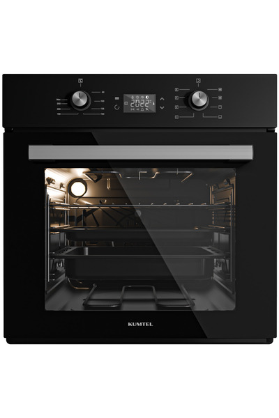KUMTEL Vitro Dijital Siyah Cam Ankastre Set
