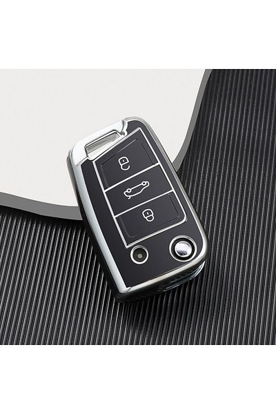 Choice Black Tpu Car Key Case Full Cover Fob For Vw Volkswagen Golf 7 Mk7 Tiguan Mk2 For Seat Ateca Leon Fr
