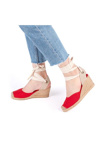 Star Tombis Real Handmade Drawstring Espadrille Wedge Heel Linen Espadrille Handmade