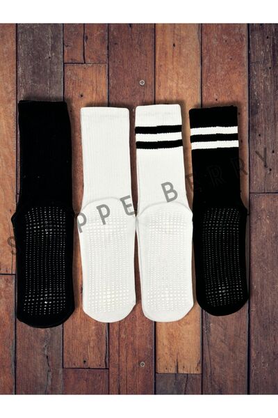 STEPPE BERRY Αθλητικές κάλτσες με αντιολισθητική σόλα Unisex 4 τεμαχίων