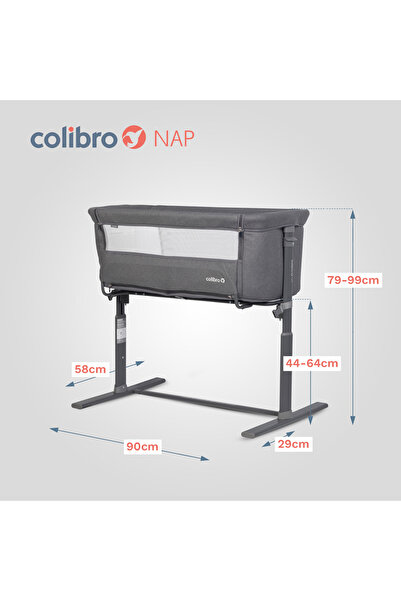 Colibro 2 In 1 Nap Co Sleeper Bassinet 90x58 Cm, Mattress Included, Onyx