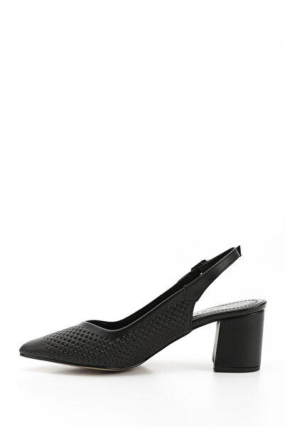 GÖNDERİ(R) Kadın / Kız Siyah Orta Kalın Topuklu Arkası Açık Ayakkabı