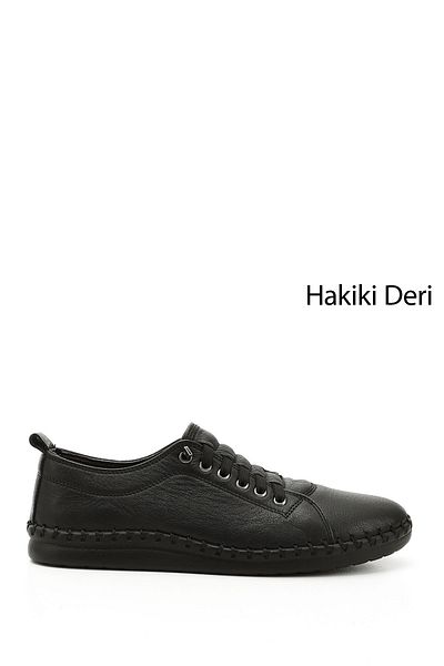 GÖNDERİ(R) BLACK Genuine Leather Round Toe Wedge Sole Lace Up Women's Shoes 42619