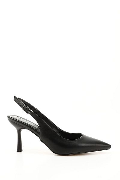 GÖNDERİ(R) Women / Girls Black Pointed Toe Goblet Heel Slingback Shoes