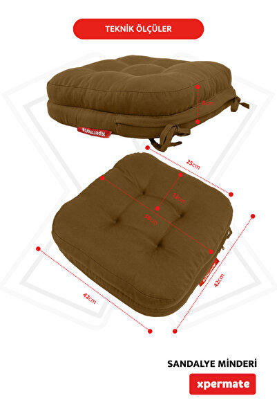 XPERMATE Double Layer Chair Cushion Zippered Washable Cover Lace up Water and Oil Repellent 42X42X8 Brown
