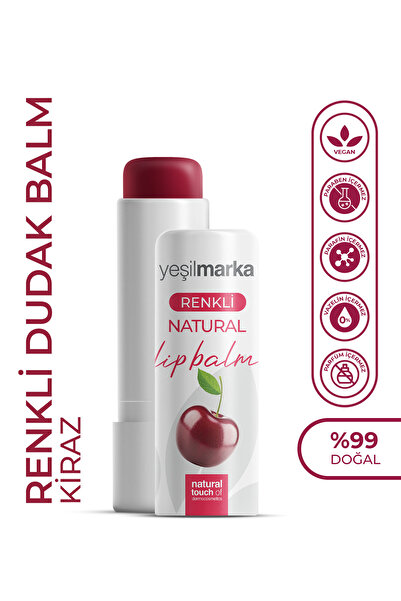 yeşilmarka Renkli Dudak Balmı Kiraz - Yenilebilir, Bitkisel İçerikli Doğal Renklendirme