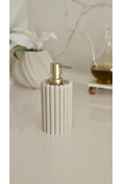 daimahome Gold Başlıklı Tekli Polyresin Krem Renk Sabunluk