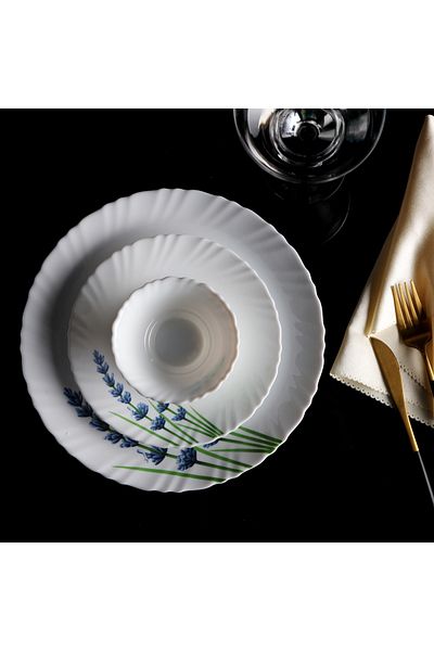 ROYALFORD 44pcs Opalware Dinner Set Elegant Floral Design Dishwasher Safe Freezer Safe Opal Dishes