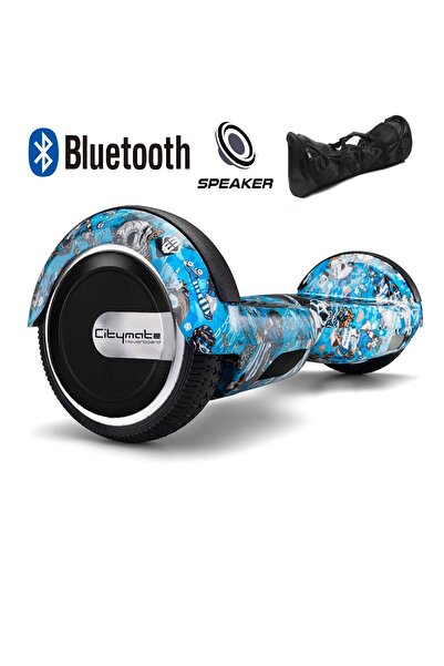 CityMate Smart Balance Elektrikli Kaykay Hoverboard Çanta Hediyeli Bluetooth Hoparlörlü Desenli