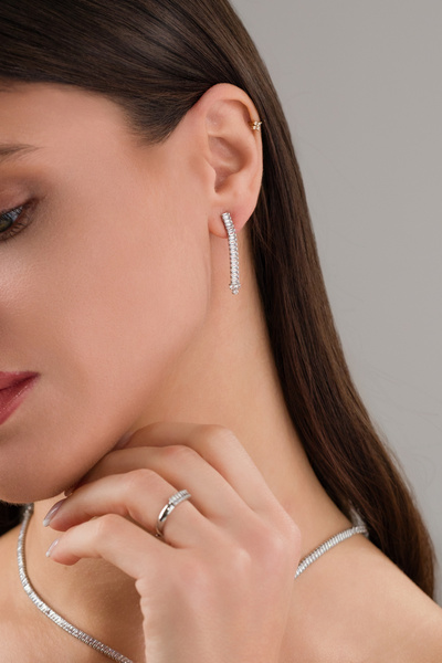 VİYA Angela Zirkon Taşlı Takı Seti Kolye Küpe Yüzük Bileklik Hediye Set