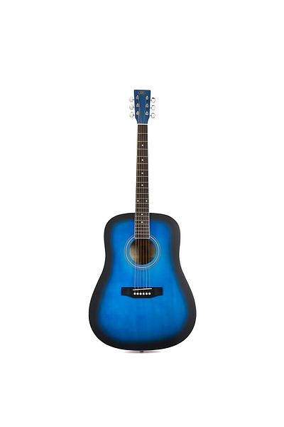 SX SD104BUS, dreadnought western acoustic guitar, matte blue sunburst