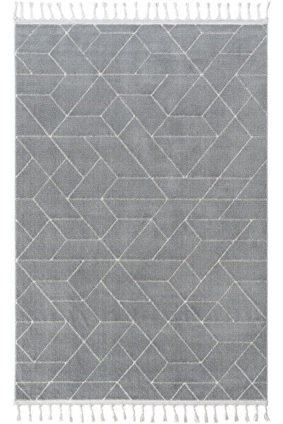 Cool Halı Scape 03 Gri Krem Salon Halısı Hav Vermez Mutfak Halısı Yumuşak Doku Koridor Halısı Yolluk (Son)