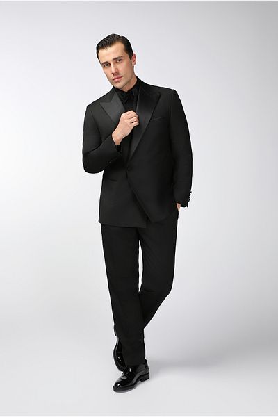Kiğılı Oversize Extra Comfortable Fit Pointed Collar Double Breasted Tuxedo & Groom Suit