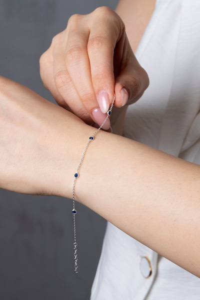 Elika Silver 925 Ayar Gümüş Zirkon Taşlı Zarif Bileklik