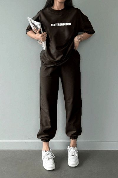 DUBU BUTİK Oversize Cycling Yak Suit - Thatssofetch T-shirt και κάτω μπλούζα Jogger