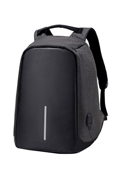 HALAMODO حقيبة ظهر مضادة للسرقة مع منفذ شحن USB باللون الأسود