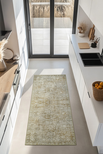 Cool Halı Private Yeşil Mutfak Halısı Yolluk Leke Tutmayan Tezgah Önü Mutfak ...