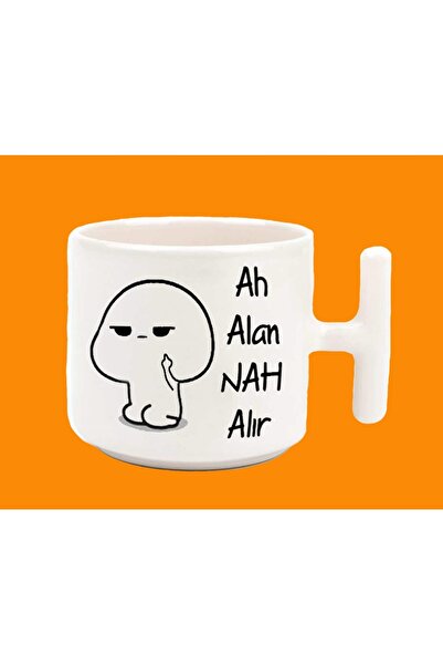 hesaplisiburada Ah Alan Nah Alır Espirili Baskılı Tkulplu Latte Kupa Bardak