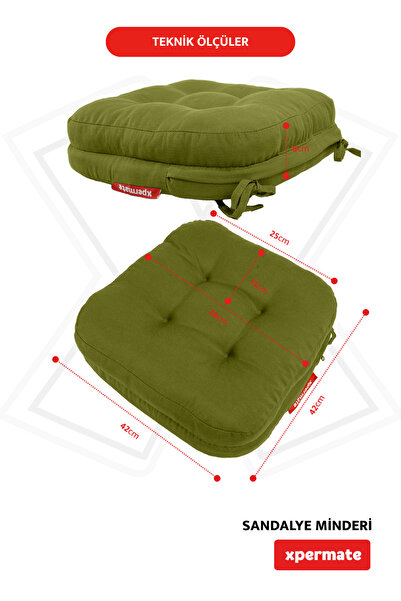 XPERMATE 6 Pack Double Layer Chair Cushion Zippered Washable Cover Water and Oil Repellent 42X42X8 Green