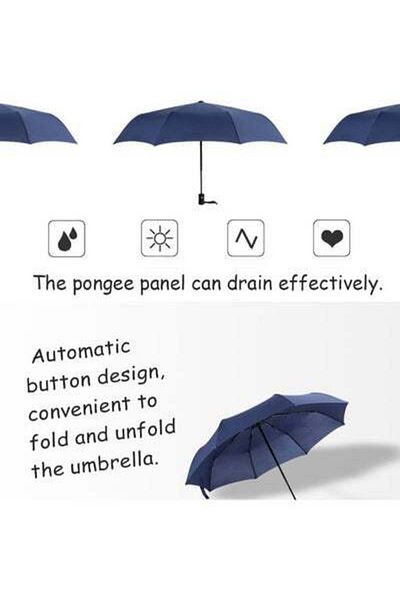 HALAMODO Tri-Fold Umbrella Blue
