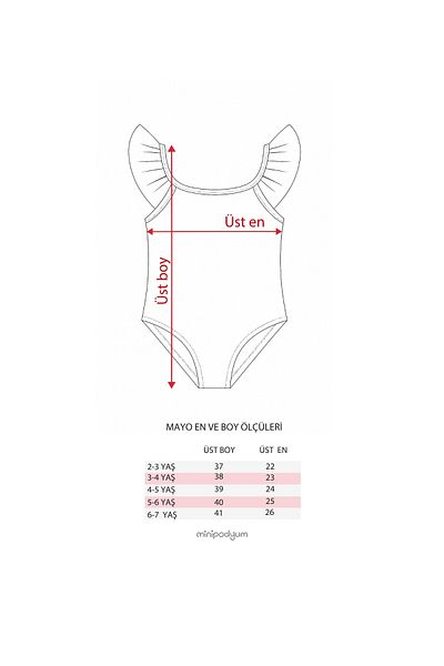 Minipodyum Girl's Fish Printed Ruffle Detailed Swimsuit