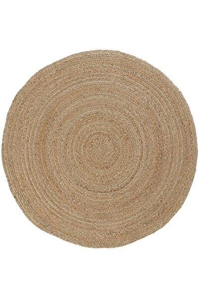 Cool Halı Vime 01r Natural Yuvarlak Jüt Halı Yolluk El Dokuma Jüt Kilim Hasır Halı Otantik Bohem Halı