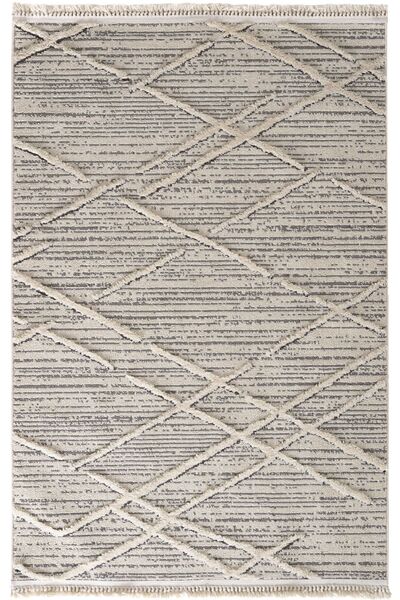 Cool Halı Sakura 2204 Gri Hav Toz Vermez Etnik Desenli Modern Dokuma Bukleli ...