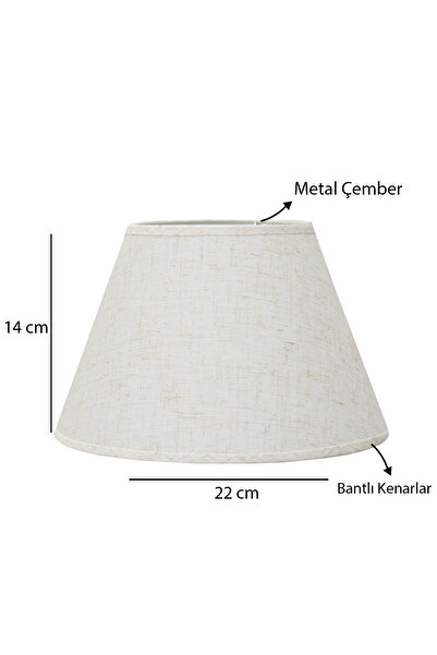 HOMİNG Homing Edge Banded Fabric Metal Hoop Waxed Replacement Lampshade Head 14X22 cm