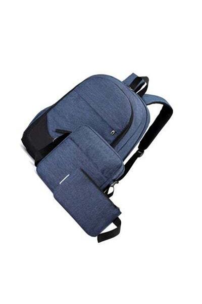 HALAMODO 3-Piece Backpack Set Blue/Black