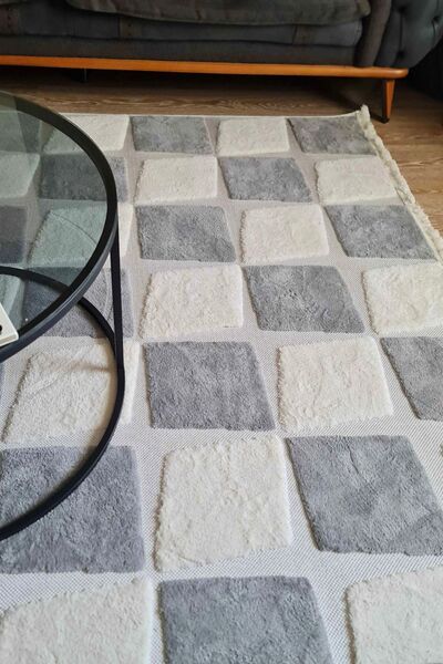 Cool Halı Lotus 8004 Krem Salon Halısı Yumuşak Doku Koridor Halısı Kalın Halı...