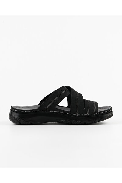 DR KLOMPA Men's Slippers - Black - Comfort Supported Structure, Stylish Design, Soft Sole, Suitable for Daily Use