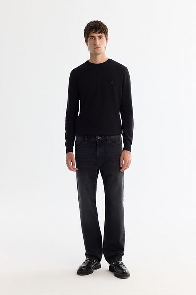 Avva Men's Anthracite Tokyo Straight Fit Tumbled Wash Jean Trousers A42Y3535