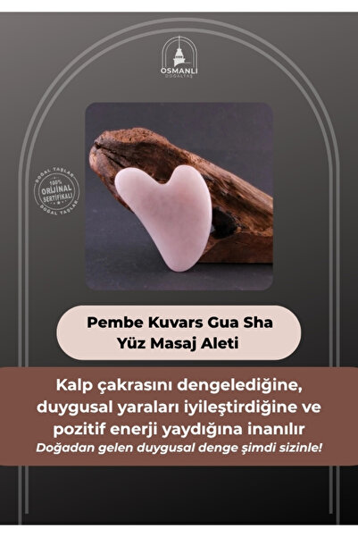 OSMANLI DOĞAL TAŞ Sertifikalı Pembe Kuvars 1. Sınıf Kuru Ciltlilere Özel Gua ...