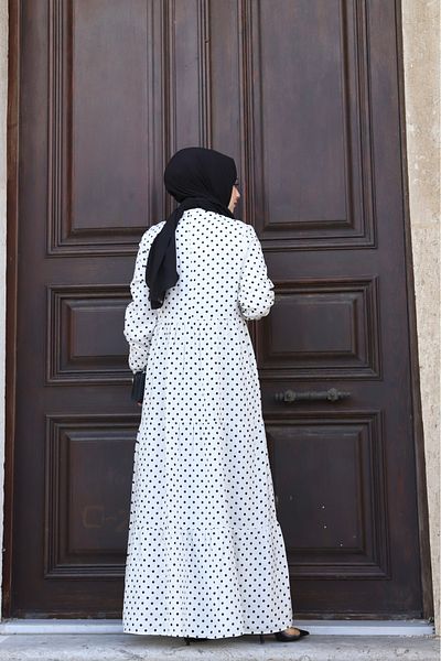 Sfg Life Moda WOMEN'S SUMMER TESETURES FRONT BUTTONED WOVEN VISKOSE FABRIC STYLISH DOT DRESS