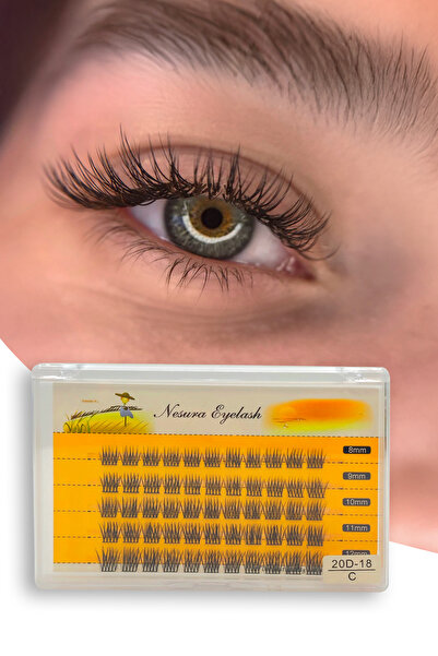 NESURA EYELASH Nesura 20d Mix Tekli Demet Kirpik, Tekli Takma Kirpik - No:18
