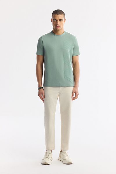 Avva Men's Beige Straight Wash Straight Fit Trousers A51Y3548